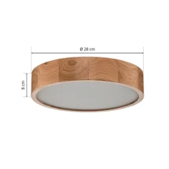 TEMAR LIGHTING Loftlamper|Loftlamper > Cleo loftlampe, Ø 28 cm, 2 lyskilder, egetræ, E27