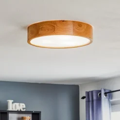 TEMAR LIGHTING Gang|Loftlamper > Cleo loftlampe, Ø 38 cm, 3 lyskilder, egetræ, E27