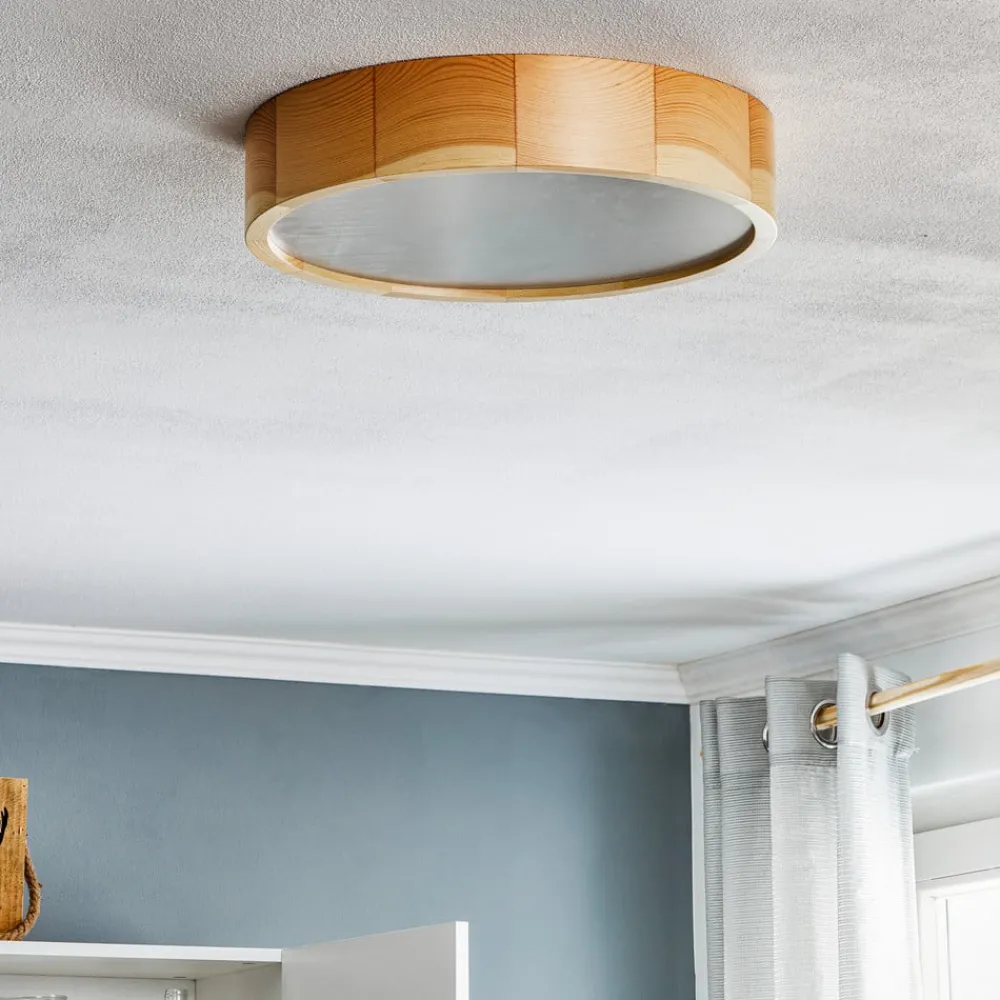 Loftlamper ^ TEMAR LIGHTING Cleo loftlampe, Ø 37,5 cm, 3 lyskilder, fyrretræ, E27