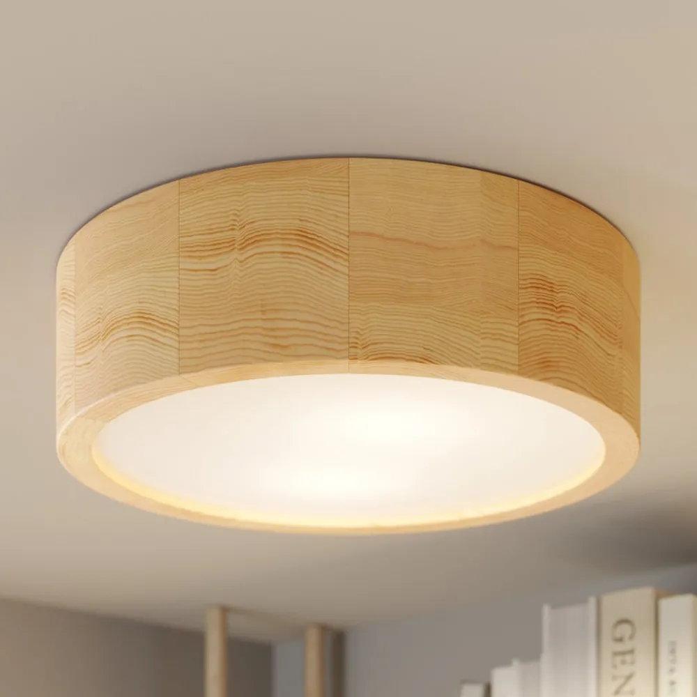 TEMAR LIGHTING Gang|Loftlamper > Cleo loftlampe, Ø 27,5 cm, 2 lyskilder, fyrretræ, E27