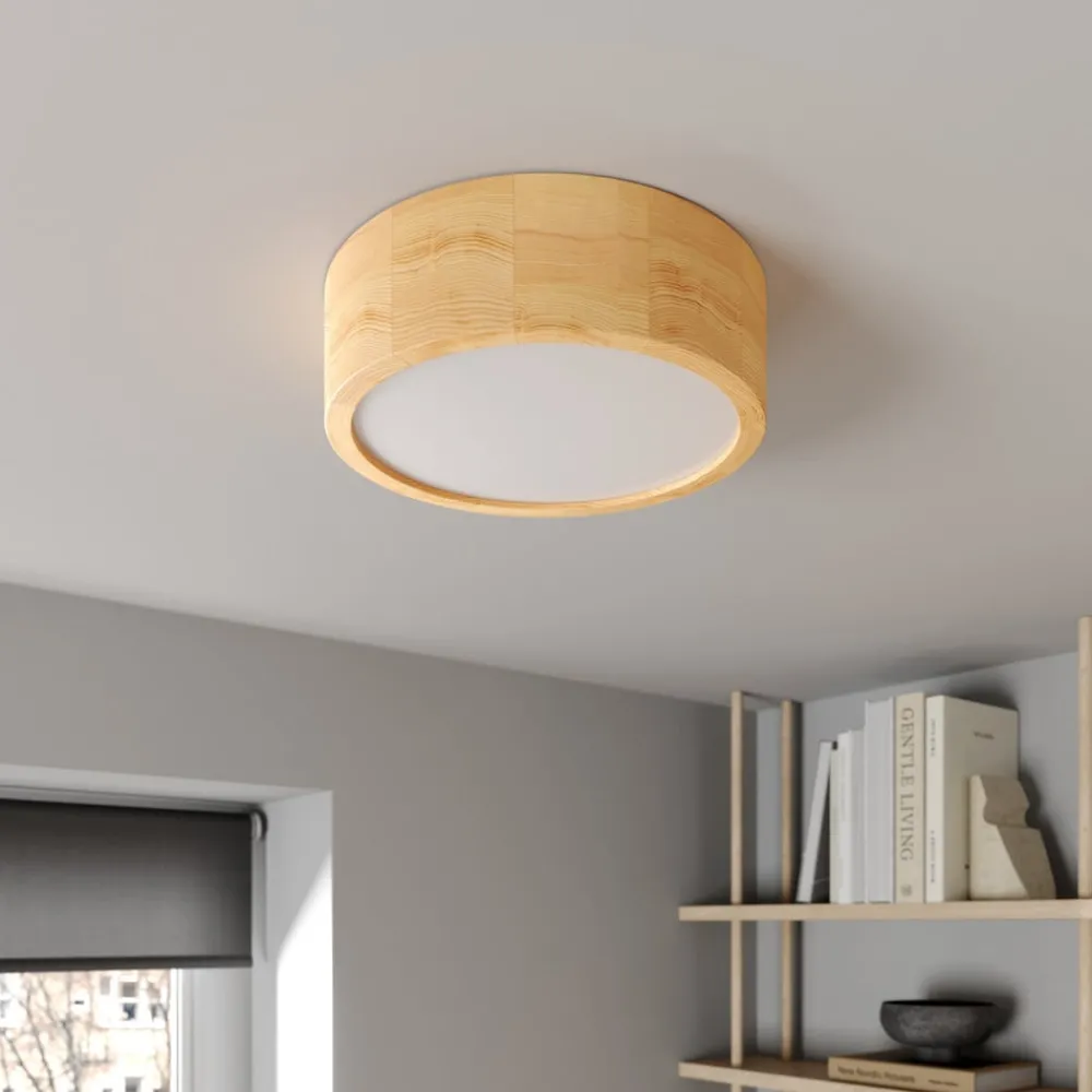 TEMAR LIGHTING Gang|Loftlamper > Cleo loftlampe, Ø 27,5 cm, 2 lyskilder, fyrretræ, E27