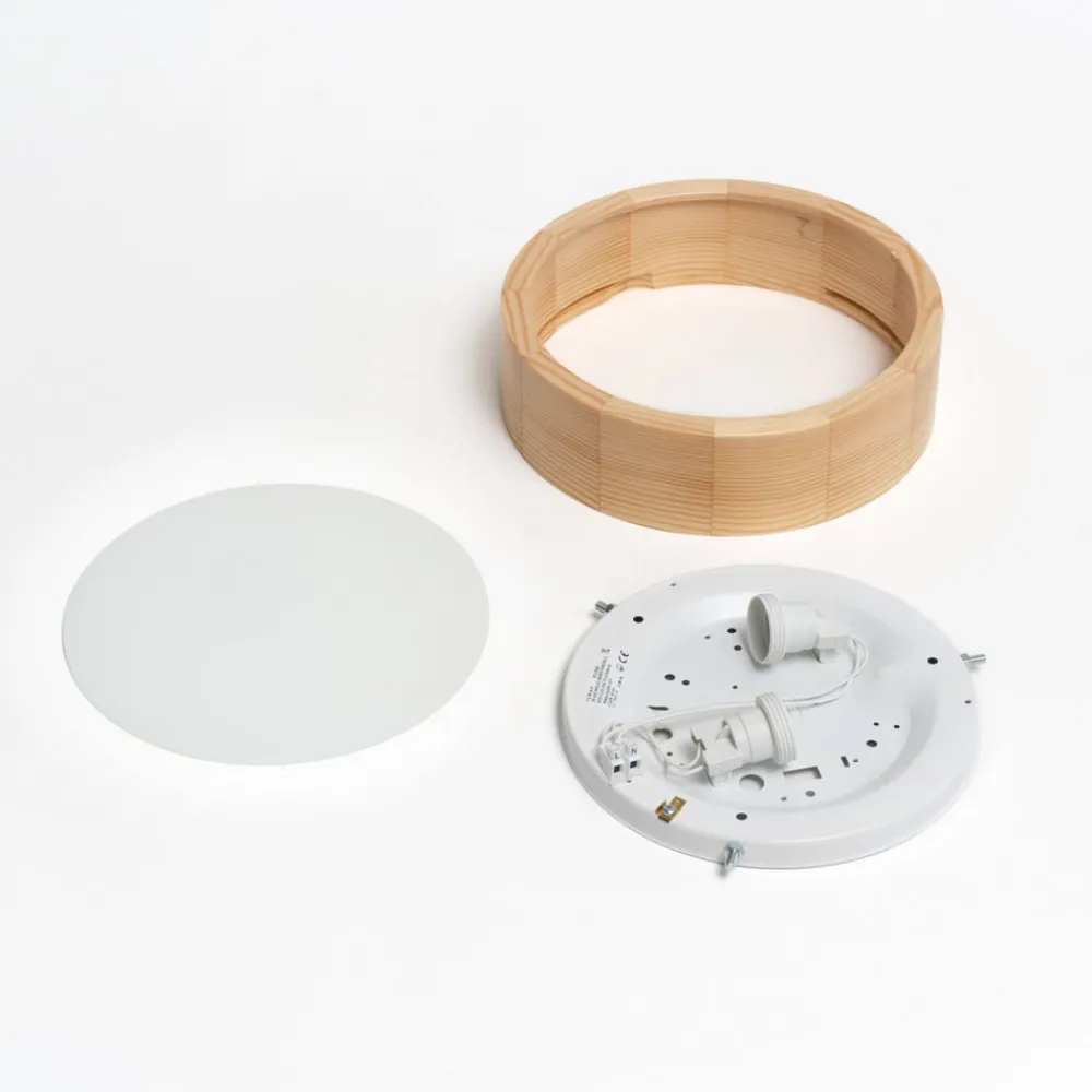 TEMAR LIGHTING Gang|Loftlamper > Cleo loftlampe, Ø 27,5 cm, 2 lyskilder, fyrretræ, E27