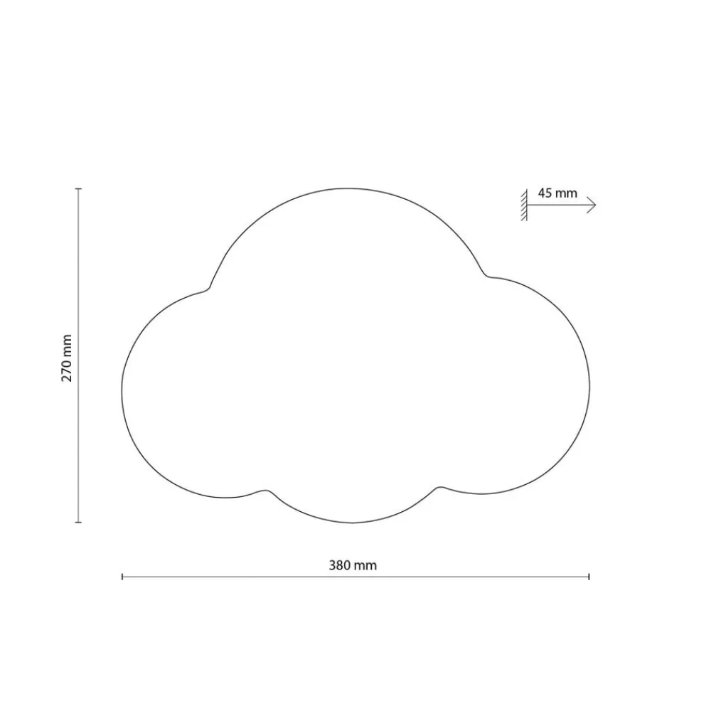 TK Lighting Væglamper|Væglamper > Cloud væglampe, blå, stål, indirekte lys, 38 x 27 cm