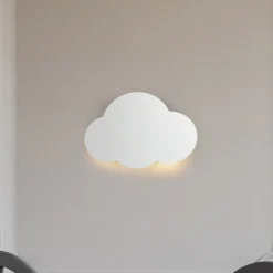 Gang|Pendellamper ^ TK Lighting Cloud væglampe, hvid, stål, indirekte lys, 38 x 27 cm