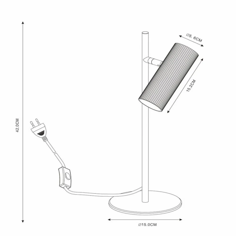 Arbejdsrum/Kontor|Bordlamper ^ Lucide Clubs bordlampe, hoved kan drejes og roteres, hvid