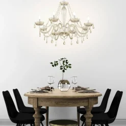 Lysekroner ^ EGLO Cognacfarvet lysekrone Basilano af glas