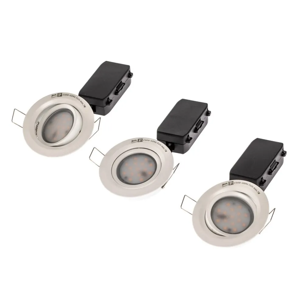 Paulmann Loftlamper|Loftlamper > Coin Slim 3-sæt LED-indbygningsspot, hvid IP23