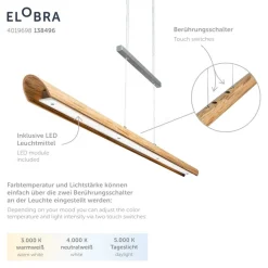 Pendellamper ^ Elobra Colombia S LED-pendellampe, eg natur