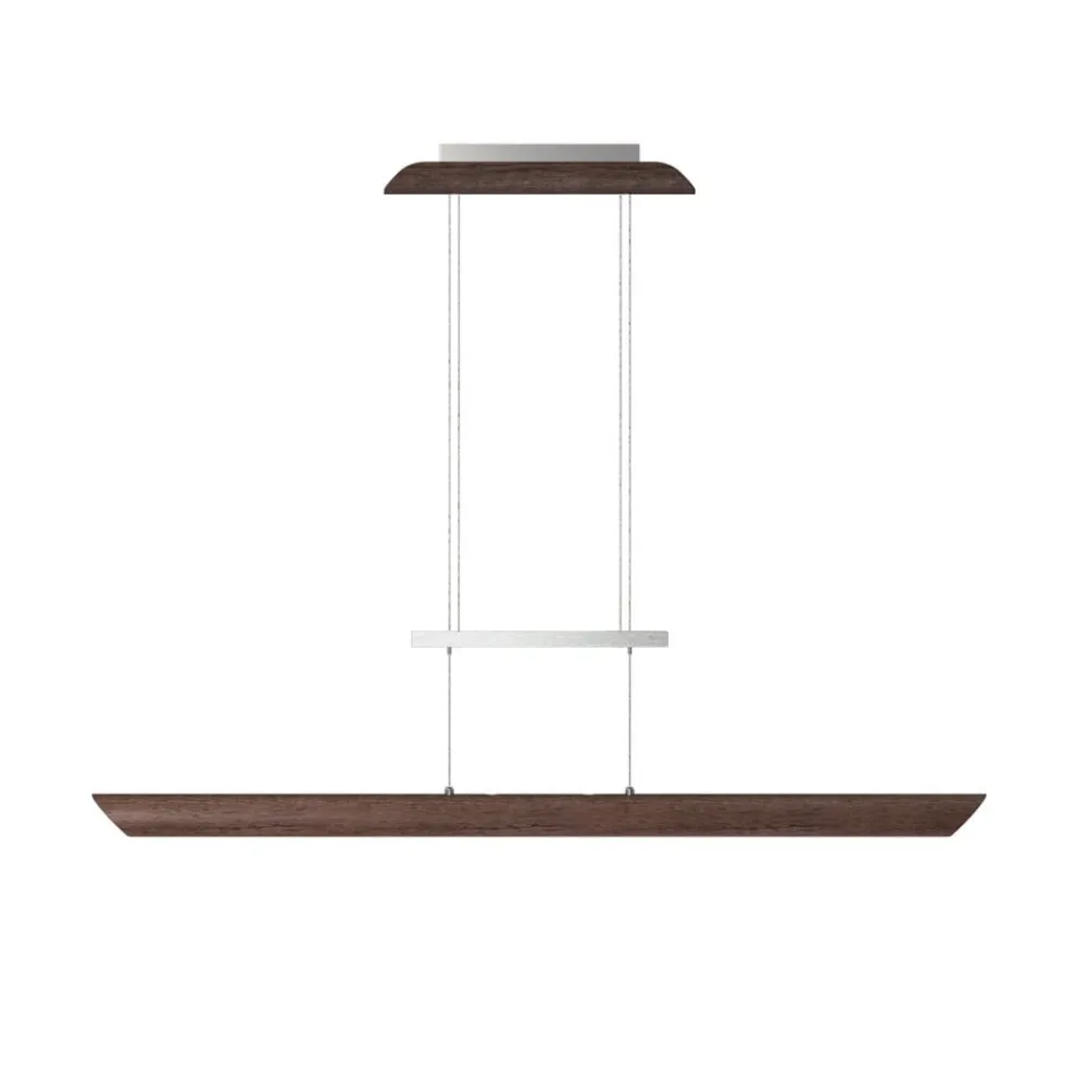 Pendellamper ^ Elobra Colombia S LED-pendellampe, nøddetræ