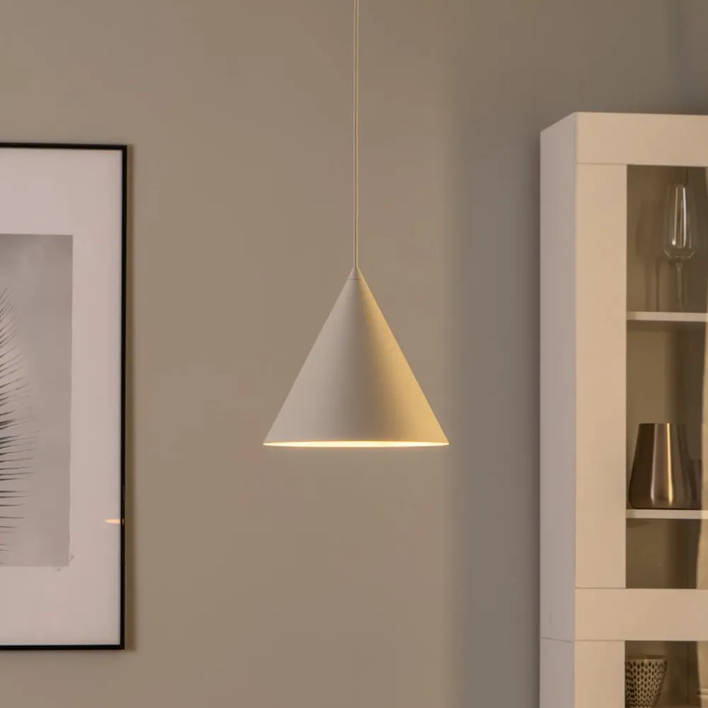 Pendellamper|Pendellamper ^ TK Lighting Cono pendel, enkeltlys, Ø 25 cm, beige