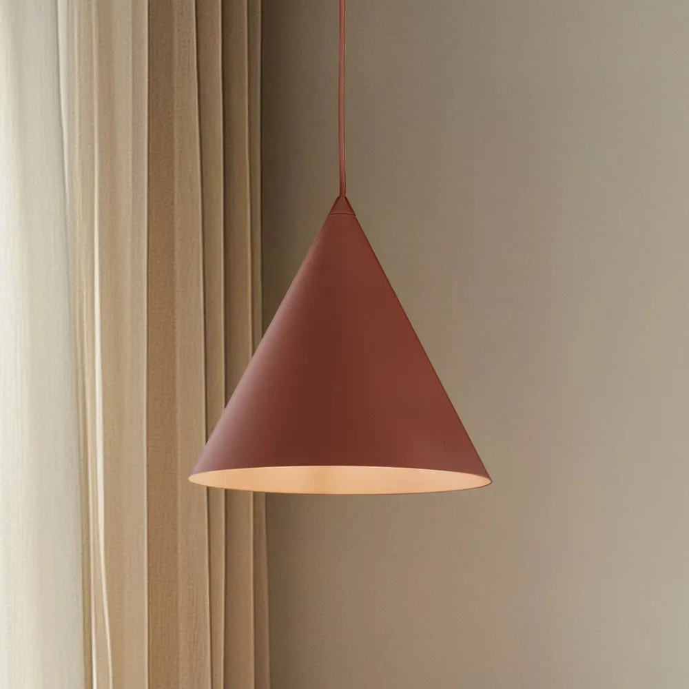 Pendellamper|Pendellamper ^ TK Lighting Cono pendel, enkelt lys, Ø 25 cm, teglrød