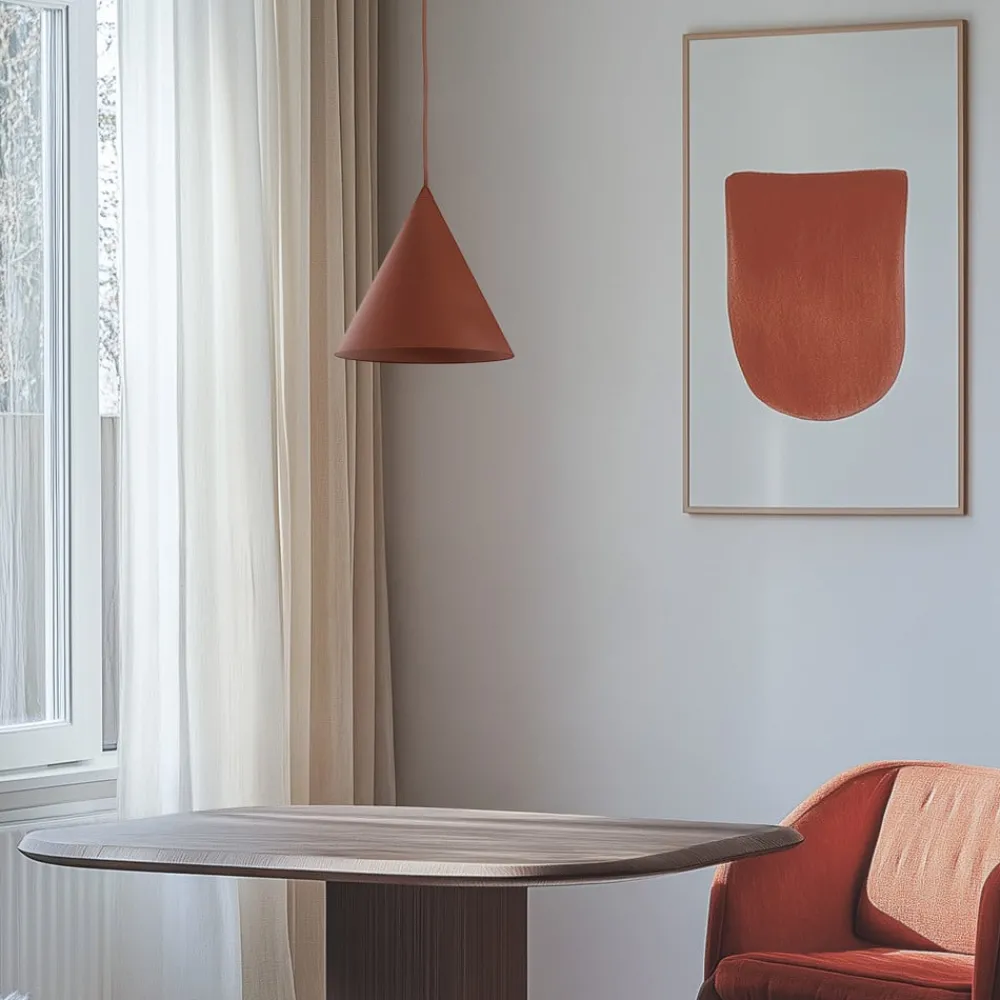 Pendellamper|Pendellamper ^ TK Lighting Cono pendel, enkelt lys, Ø 25 cm, teglrød