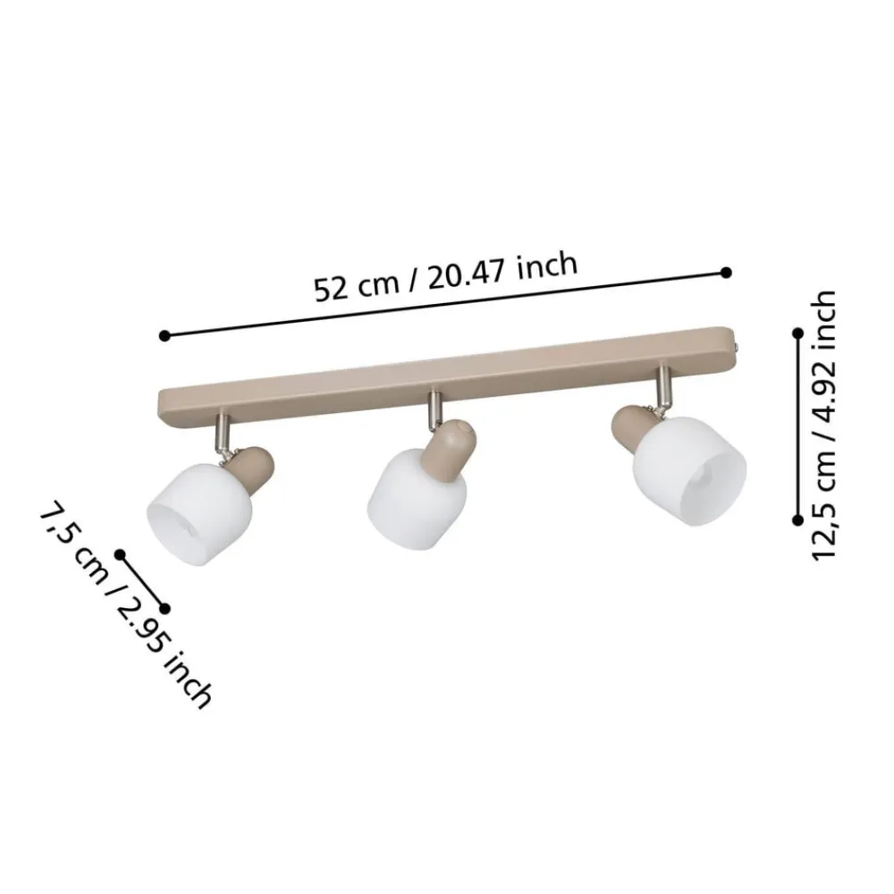 EGLO Loftlamper|Loftlamper > Corato loftspot, sand/nikkel/opal, 3 lyskilder.