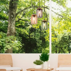 Trio Lighting Pendellamper > Cork hængelampe, flerfarvet, Ø 30 cm, 3 lyskilder, glas/kork