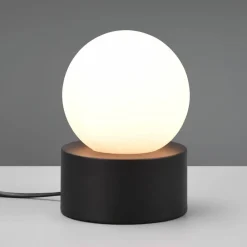 Bordlamper ^ Reality Leuchten Countess bordlampe, opalglas, metalfod i sort