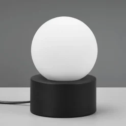 Bordlamper ^ Reality Leuchten Countess bordlampe, opalglas, metalfod i sort