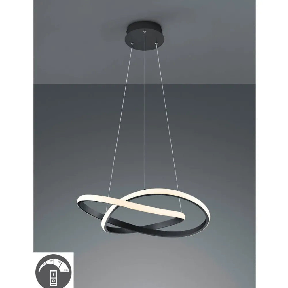 Reality Leuchten Pendellamper|Pendellamper > Course LED-pendel, sort, 3.000 K, Ø 60 cm, metal