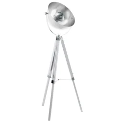 Gulvlamper ^ EGLO Covaleda gulvlampe med trefod, hvid, sølv