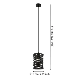 EGLO Pendellamper > Cremella hængelampe, Ø 18 cm, sort, stål