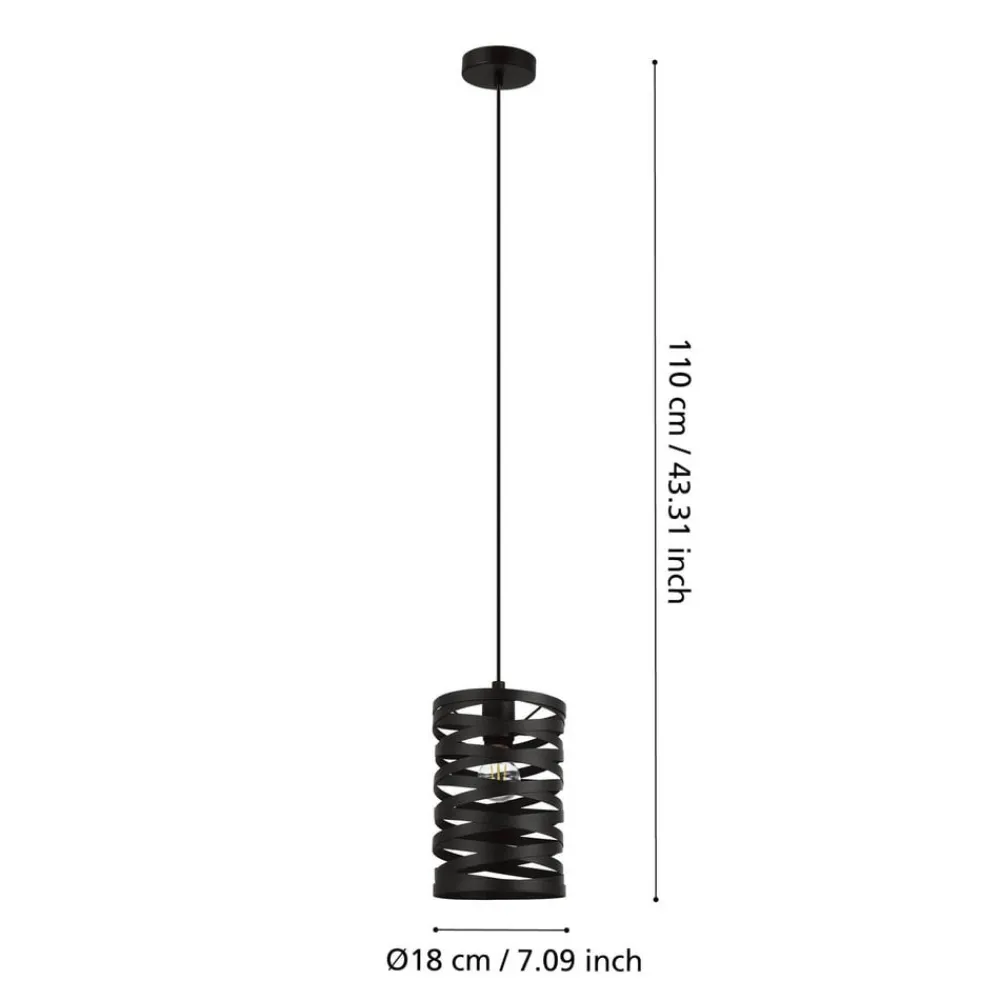 EGLO Pendellamper > Cremella hængelampe, Ø 18 cm, sort, stål
