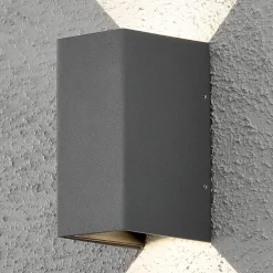 Væglamper ^ Konstsmide Cremona udendørs LED-væglampe 8 cm, antracit