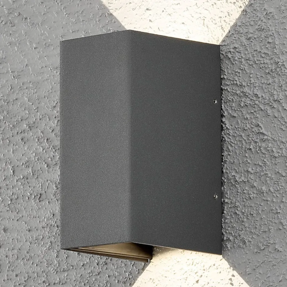 Væglamper ^ Konstsmide Cremona udendørs LED-væglampe 8 cm, antracit