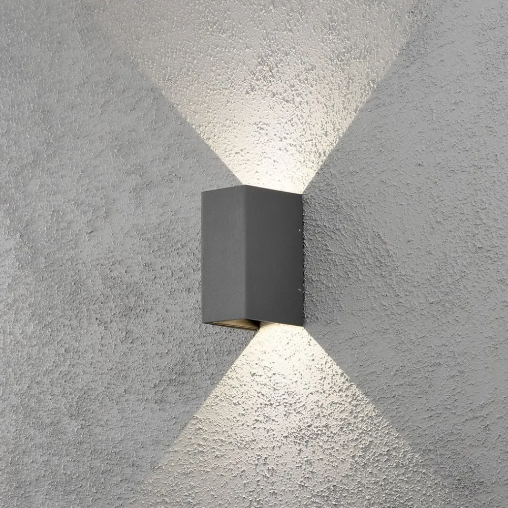 Væglamper ^ Konstsmide Cremona udendørs LED-væglampe 8 cm, antracit