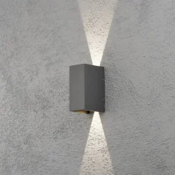 Væglamper ^ Konstsmide Cremona udendørs LED-væglampe 8 cm, antracit