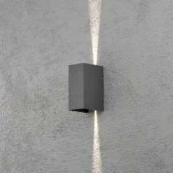Væglamper ^ Konstsmide Cremona udendørs LED-væglampe 8 cm, antracit