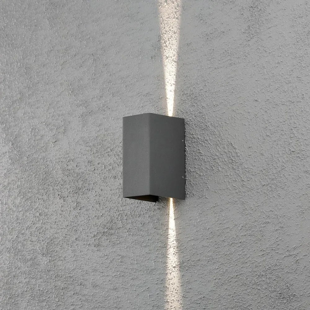 Væglamper ^ Konstsmide Cremona udendørs LED-væglampe 8 cm, antracit