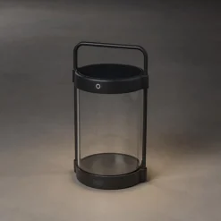 Solcellelamper ^ Konstsmide Crotone LED-solcellelygte, kan dæmpes, USB