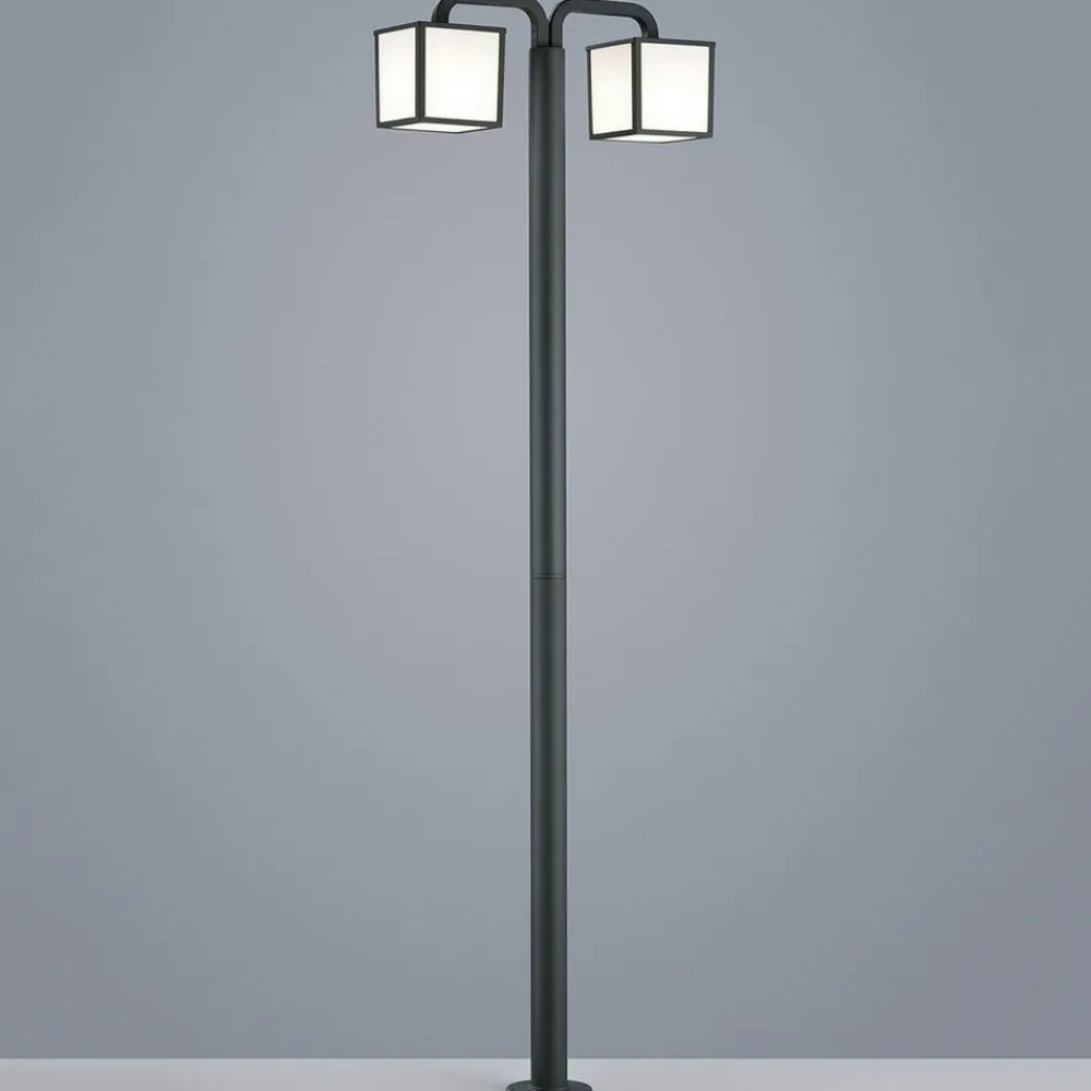 Trio Lighting Lygtepæle > Cubango LED-lygtepæl med to kubeformede skærme