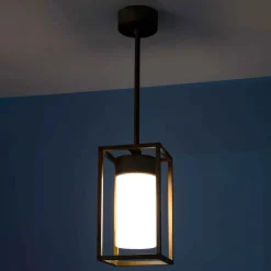 Udendørs Pendellamper ^ Moretti Luce Cubic³ 3368 hængelampe antik messing/opal