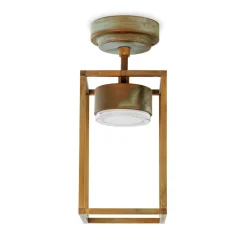 Moretti Luce Udendørs Loftlamper > Cubic 3373 LED udendørs loftlampe, messing/opal