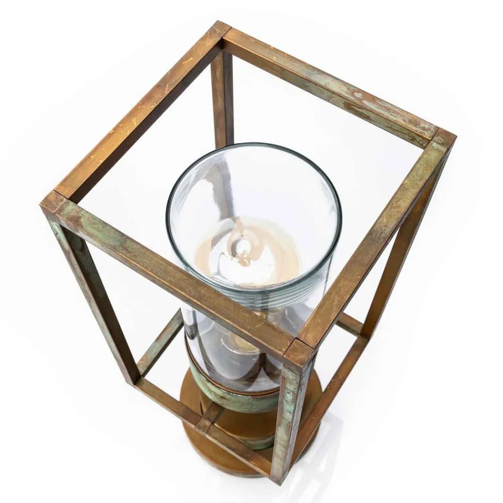 Moretti Luce Sokkellamper > Cubic³ 3369 sokkellampe antik messing/klar