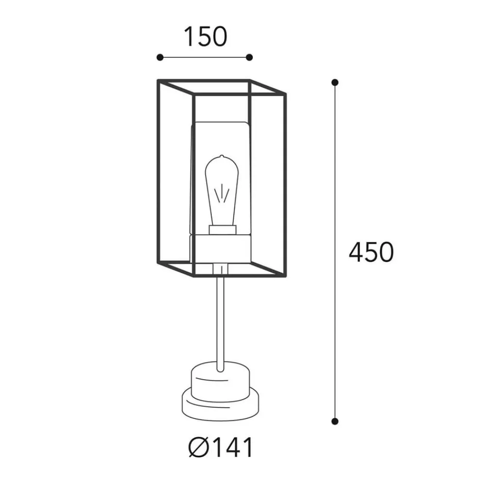 Moretti Luce Sokkellamper > Cubic³ 3369 sokkellampe antik messing/klar