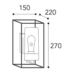 Væglamper ^ Moretti Luce Cubic³ 3365 udendørs væglampe nikkel antik/klar