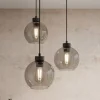 TK Lighting Pendellamper|Pendellamper > Cubus hængelampe, Ø 50 cm, 3 lyskilder, røgfarvet grå, glas