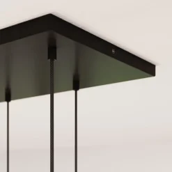 TK Lighting Pendellamper > Cubus hængelampe, 85 cm, 8 lyskilder, klar/honning/brun, glas