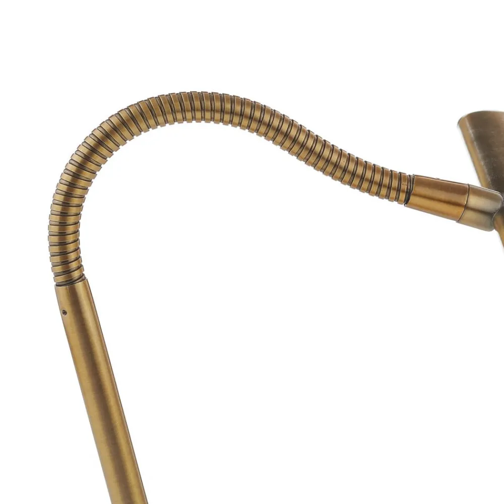 Arbejdsrum/Kontor|Bordlamper ^ Trio Lighting Curtis bøjelig LED-bordlampe, antik messing