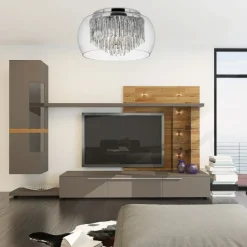 Loftlamper ^ Searchlight Curva loftlampe af glas med alu-spiraler