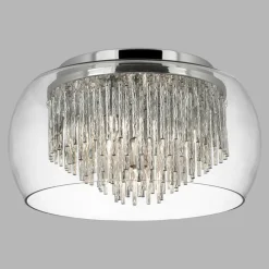 Loftlamper ^ Searchlight Curva loftlampe af glas med alu-spiraler