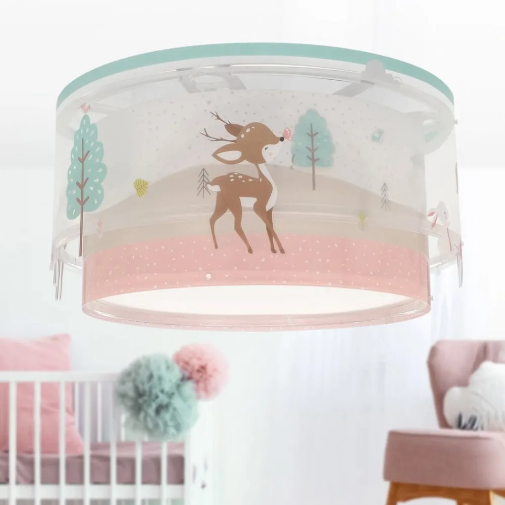 Loftlamper ^ Dalber børneloftslampe Loving Deer, hjortemotiv