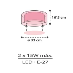 Dalber Loftlamper > Cloud Pink loftslampe, Ø 33 cm, rosa
