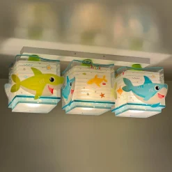 Loftlamper ^ Dalber Little Shark loftlampe, havmotiv 3 lyskilde