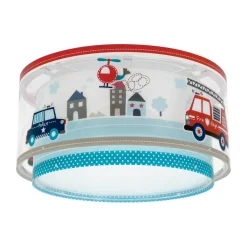 Dalber Loftlamper > Police loftlampe, blå/hvid, Ø 33 cm