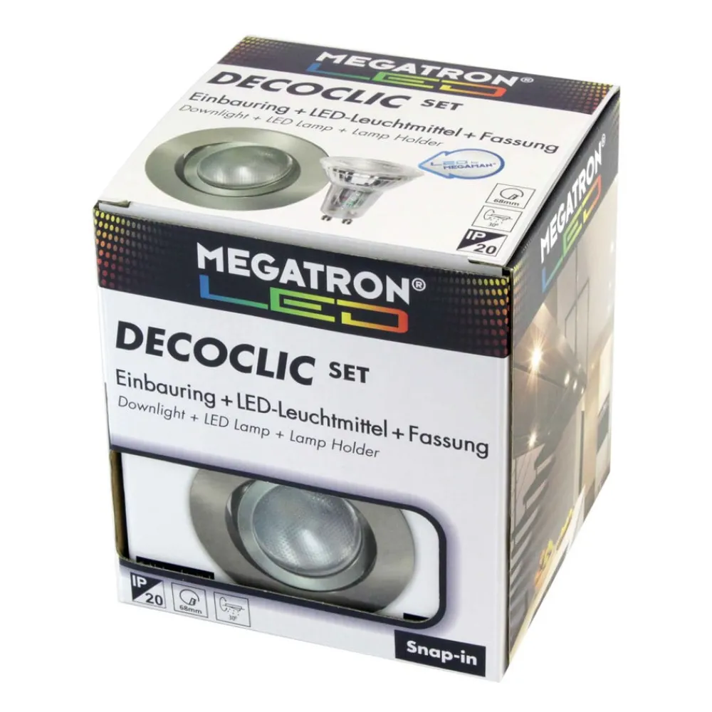 MEGATRON Indbygningsspots > Decoclic LED-indbygningsspot set GU10 4,5 W, jern