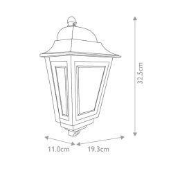 Elstead Terrassebelysning > Deco Lane udendørs væglampe, sort, lygte, aluminium, IP44