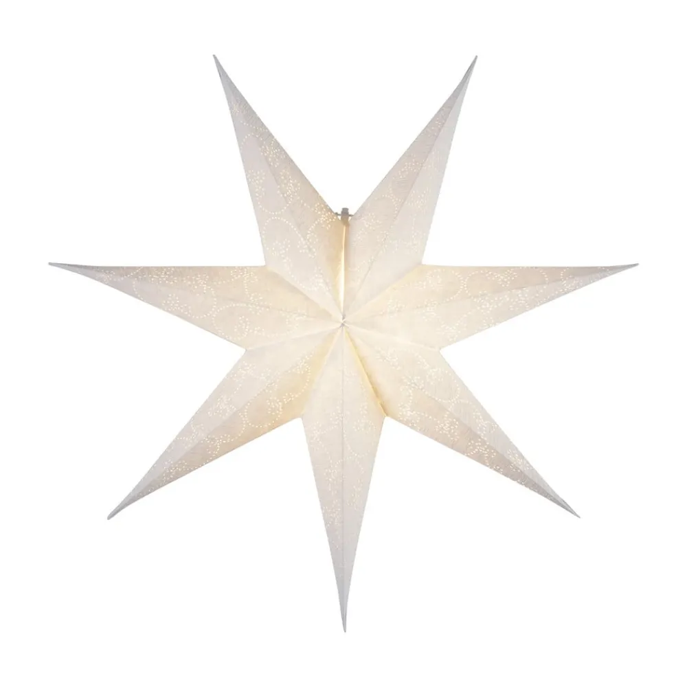 STAR TRADING Dekorationsbelysning|Julepynt > Decorus papirstjerne, uden belysning, hvid/sølv