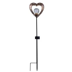 Näve Dekorationsbelysning|Solcellelamper > Deco-solcelle hjerte, jordspyd, LED varm hvid, 2x
